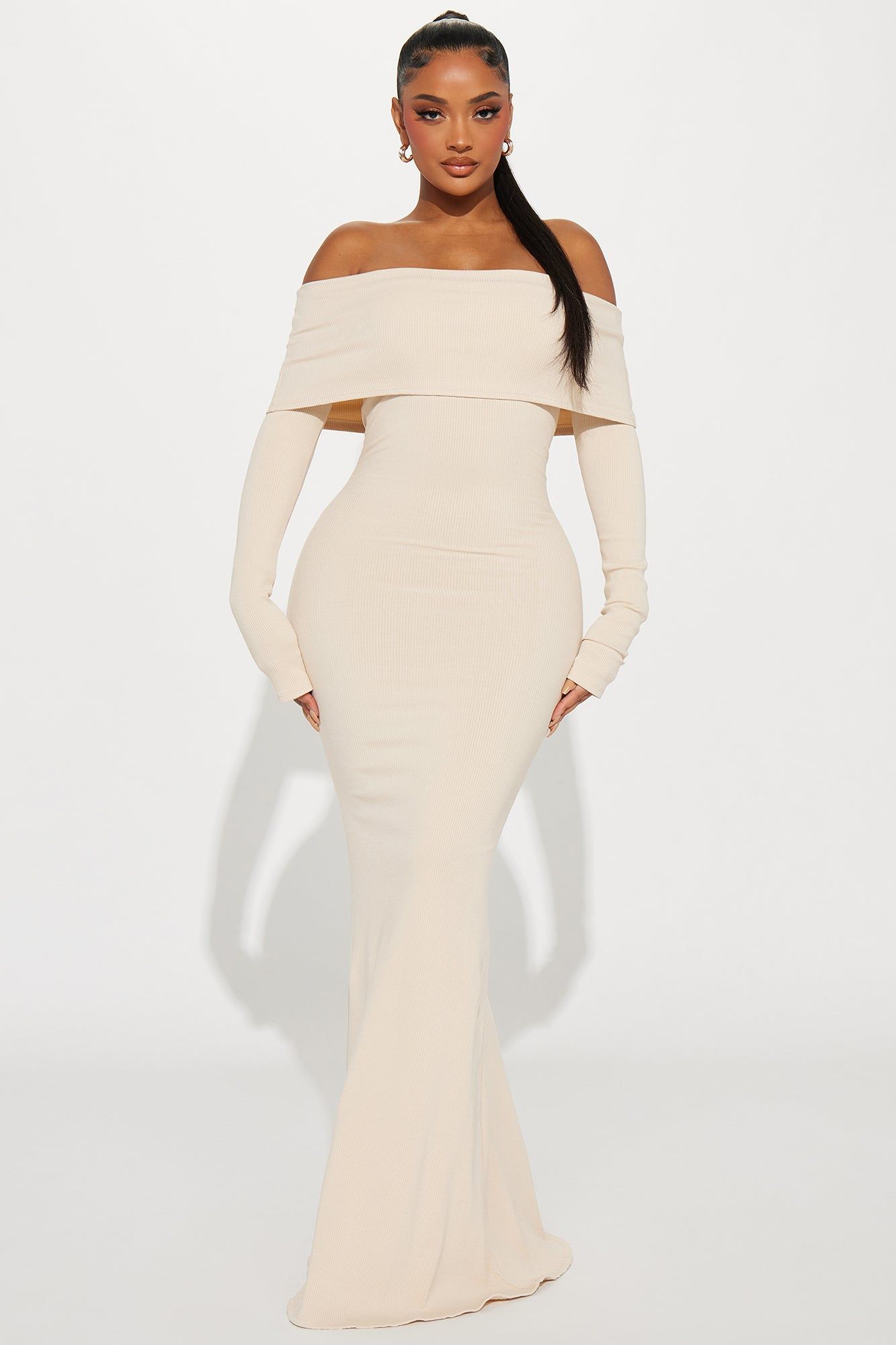 Nayeli Snatched Maxi Dress - Cream sold by Fashion Nova