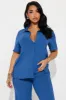 Makenzie Short Sleeve Pant Set - Slate Blue sold by Fashion Nova