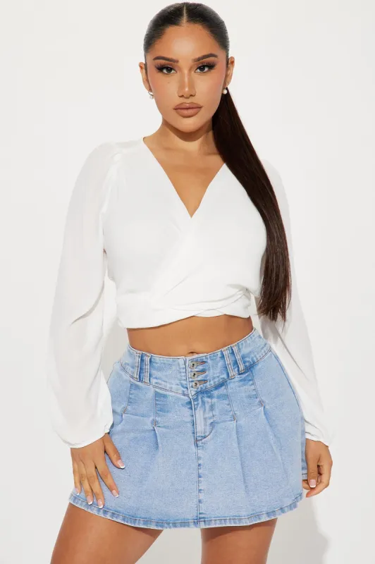 Lydia Blouse Top - Off White sold by Fashion Nova