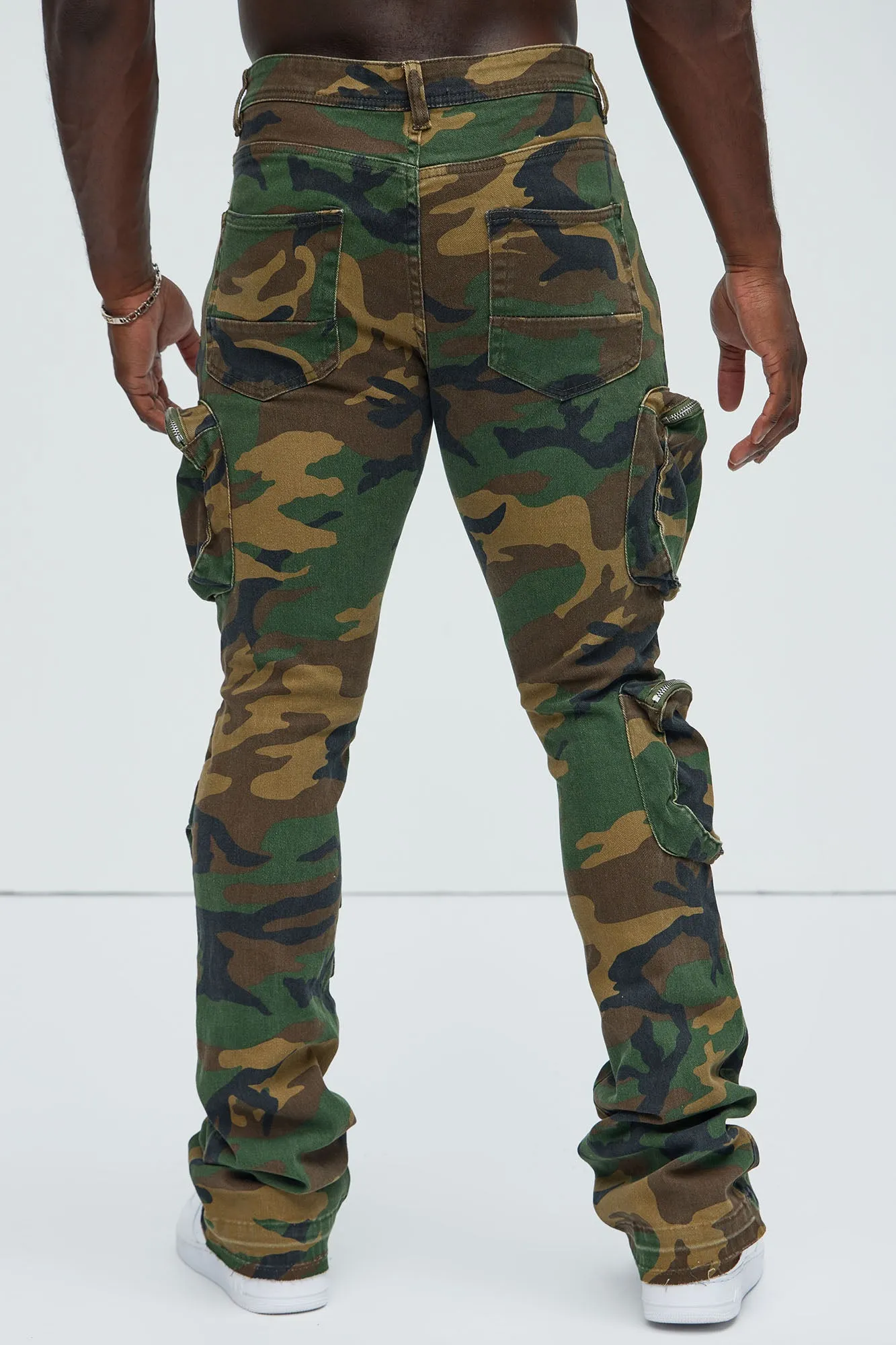 Find Out Cargo Flare Pants - Camouflage sold by Fashion Nova product image thumbnail 5