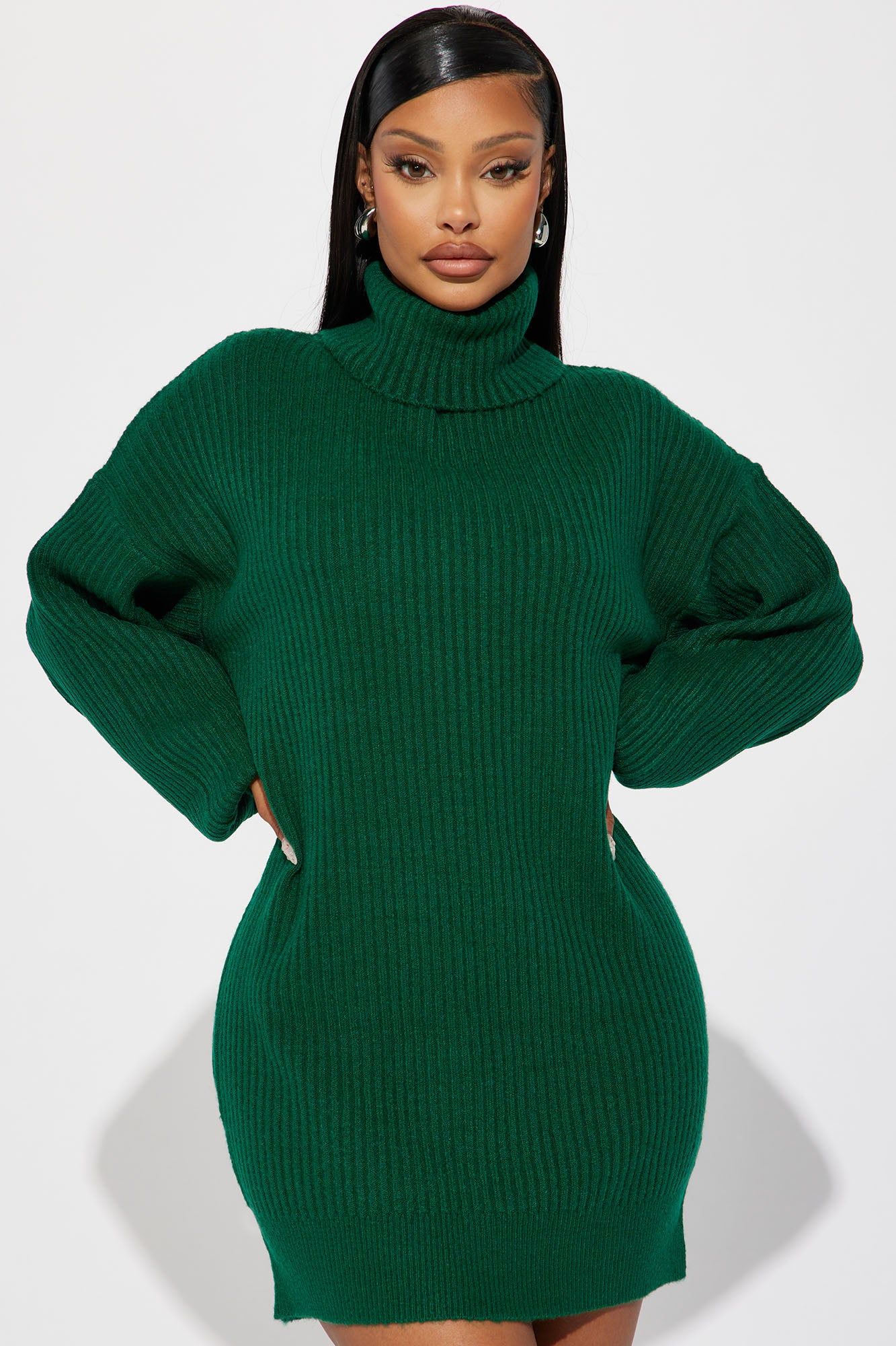 Karina Sweater Mini Dress - Hunter sold by Fashion Nova product image thumbnail 2