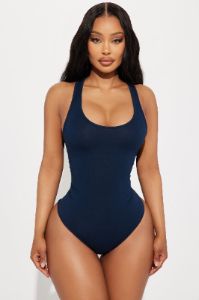 Kourt Racerback Bodysuit - Navy sold by Fashion Nova