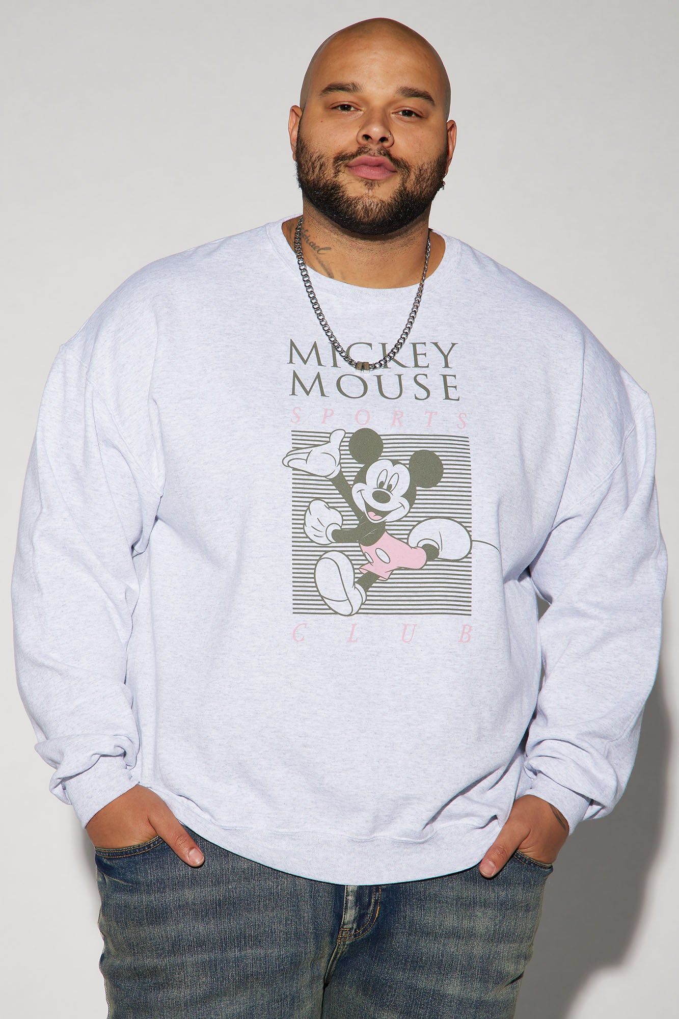 Disney Mickey Mouse Sports Club Crewneck Sweater - Grey sold by Fashion Nova product image thumbnail 5