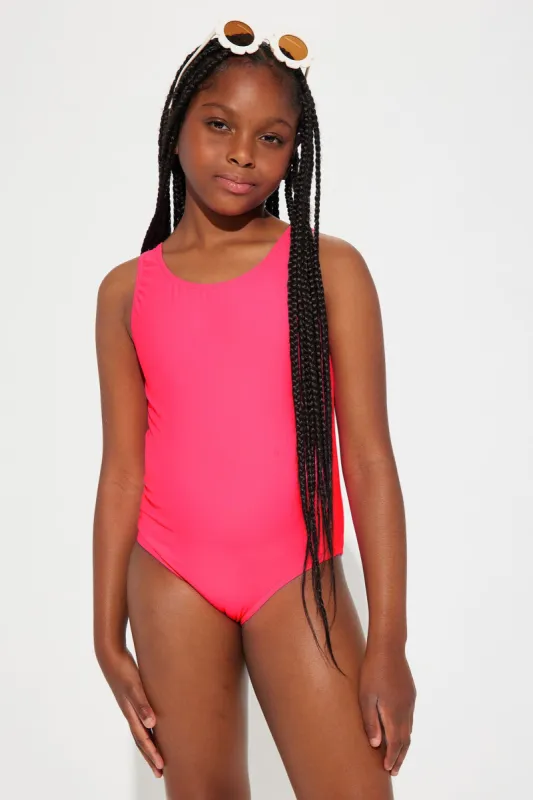 Mini Easy Peasy Tank Swimsuit - Neon Pink sold by Fashion Nova