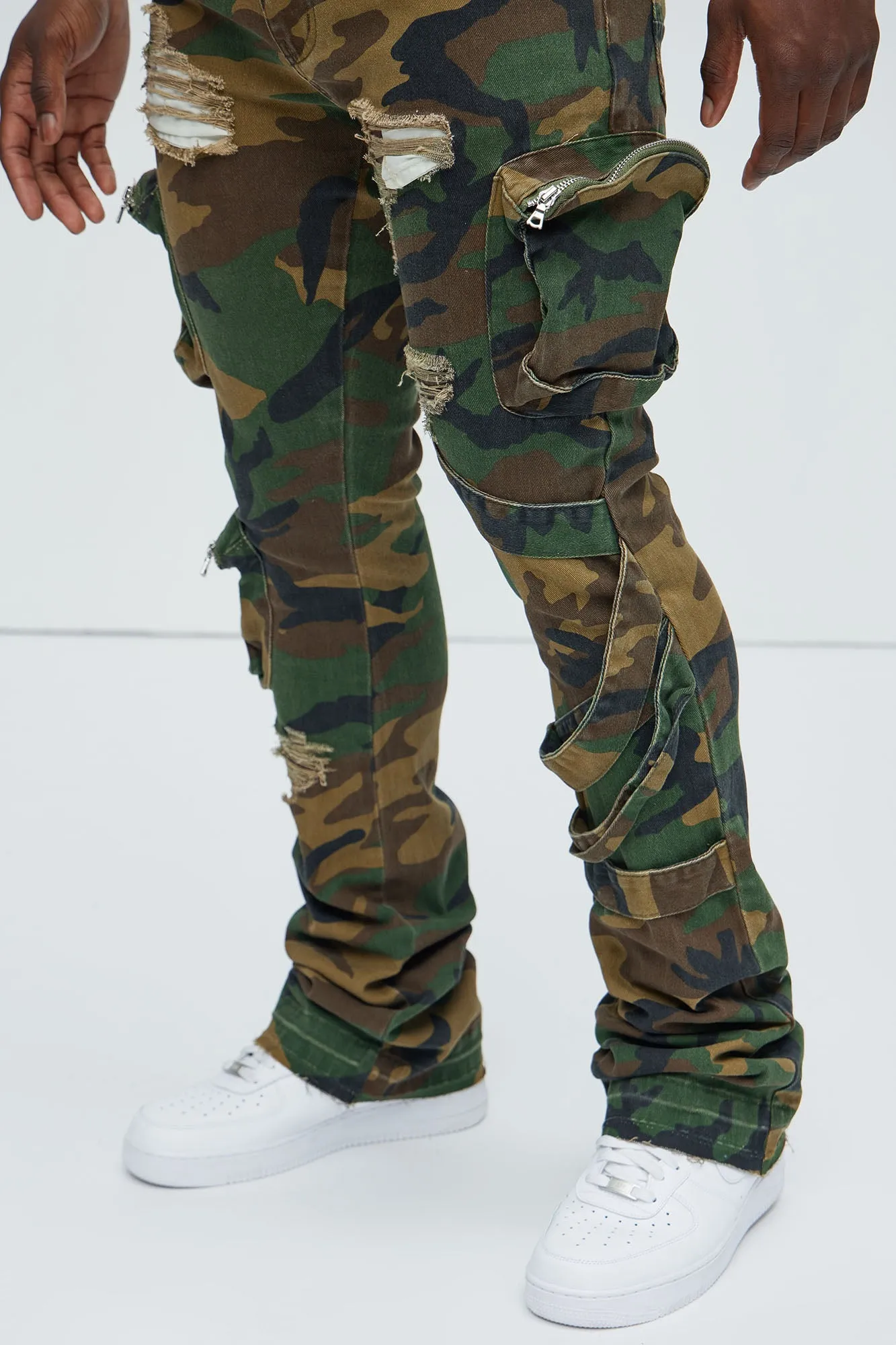Find Out Cargo Flare Pants - Camouflage sold by Fashion Nova product image thumbnail 4