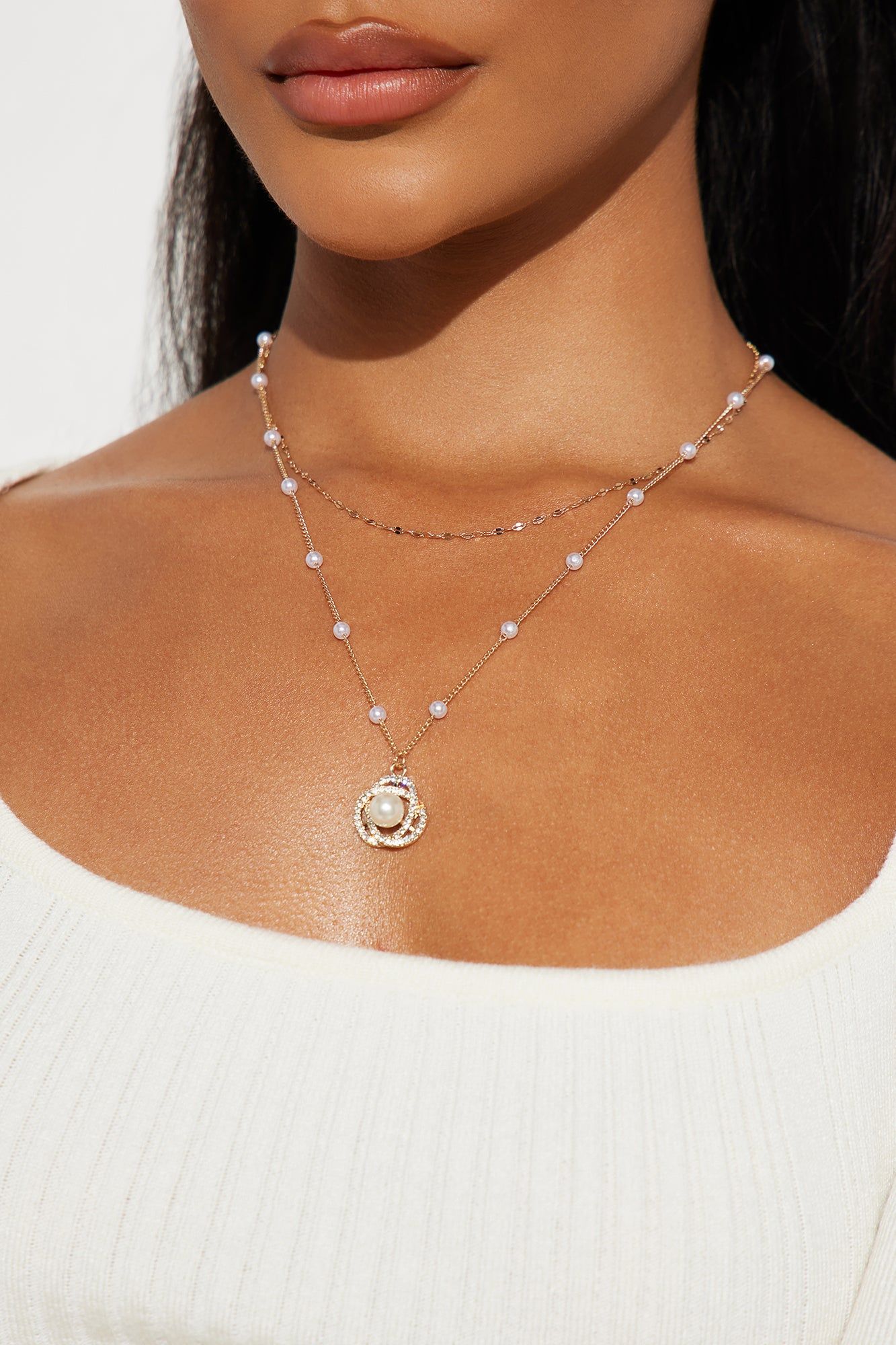 Pearl Seeker Necklace - Gold sold by Fashion Nova