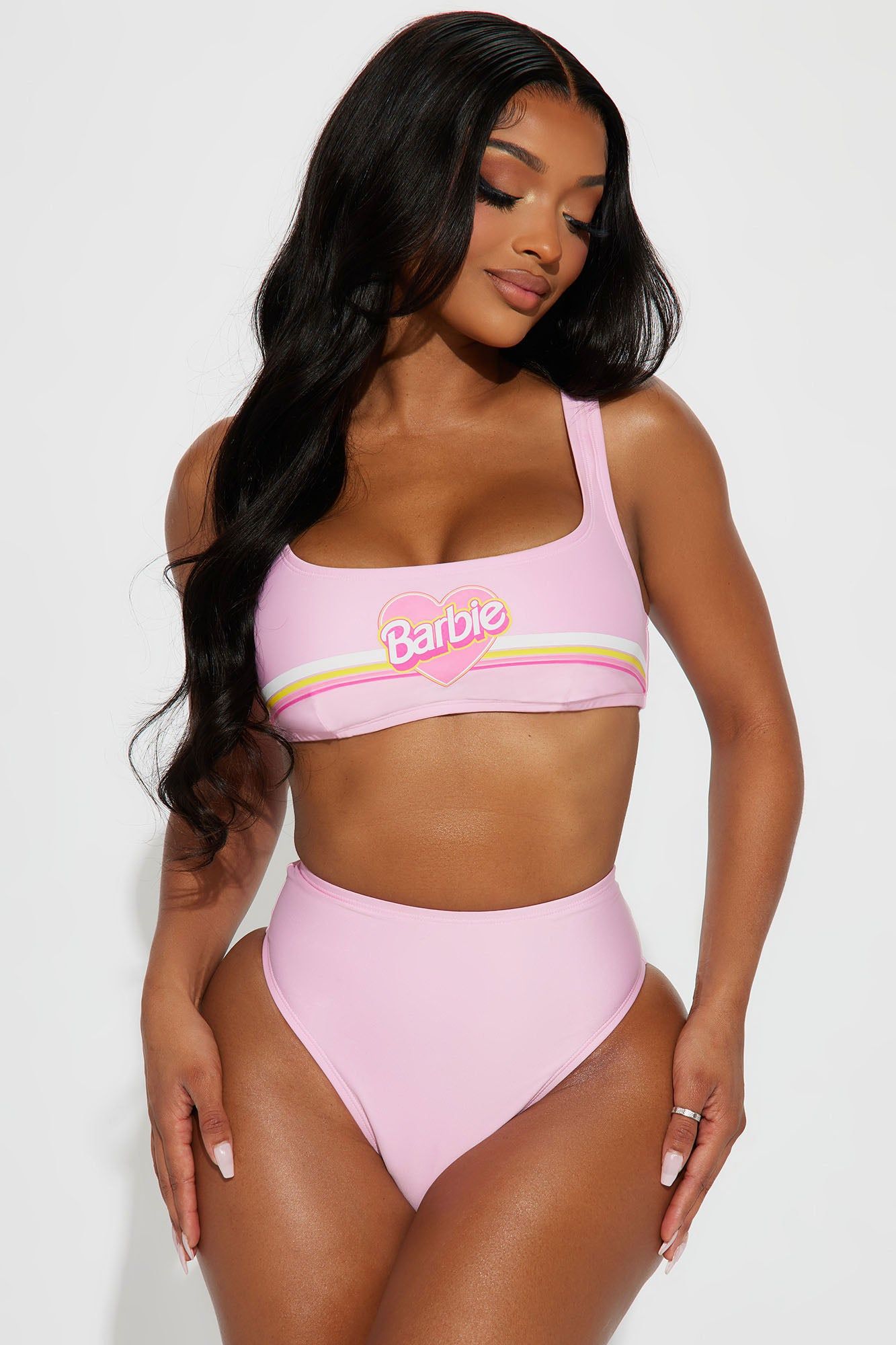 Barbie Girl 3 Piece Bikini Set - Pink sold by Fashion Nova