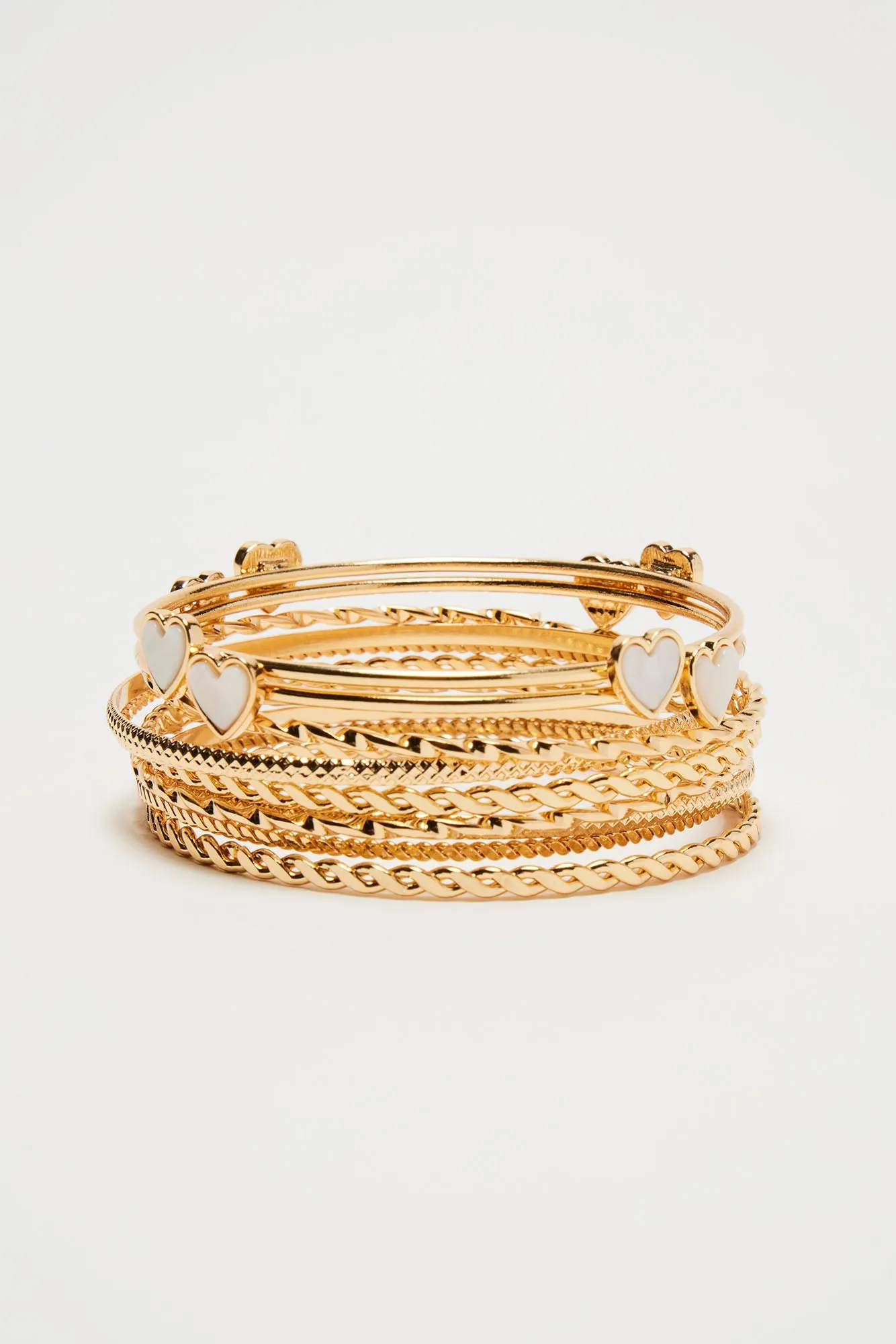 This Little Love Of Mine 10 Piece Bangle Bracelet Set - Gold sold by Fashion Nova product image thumbnail 3