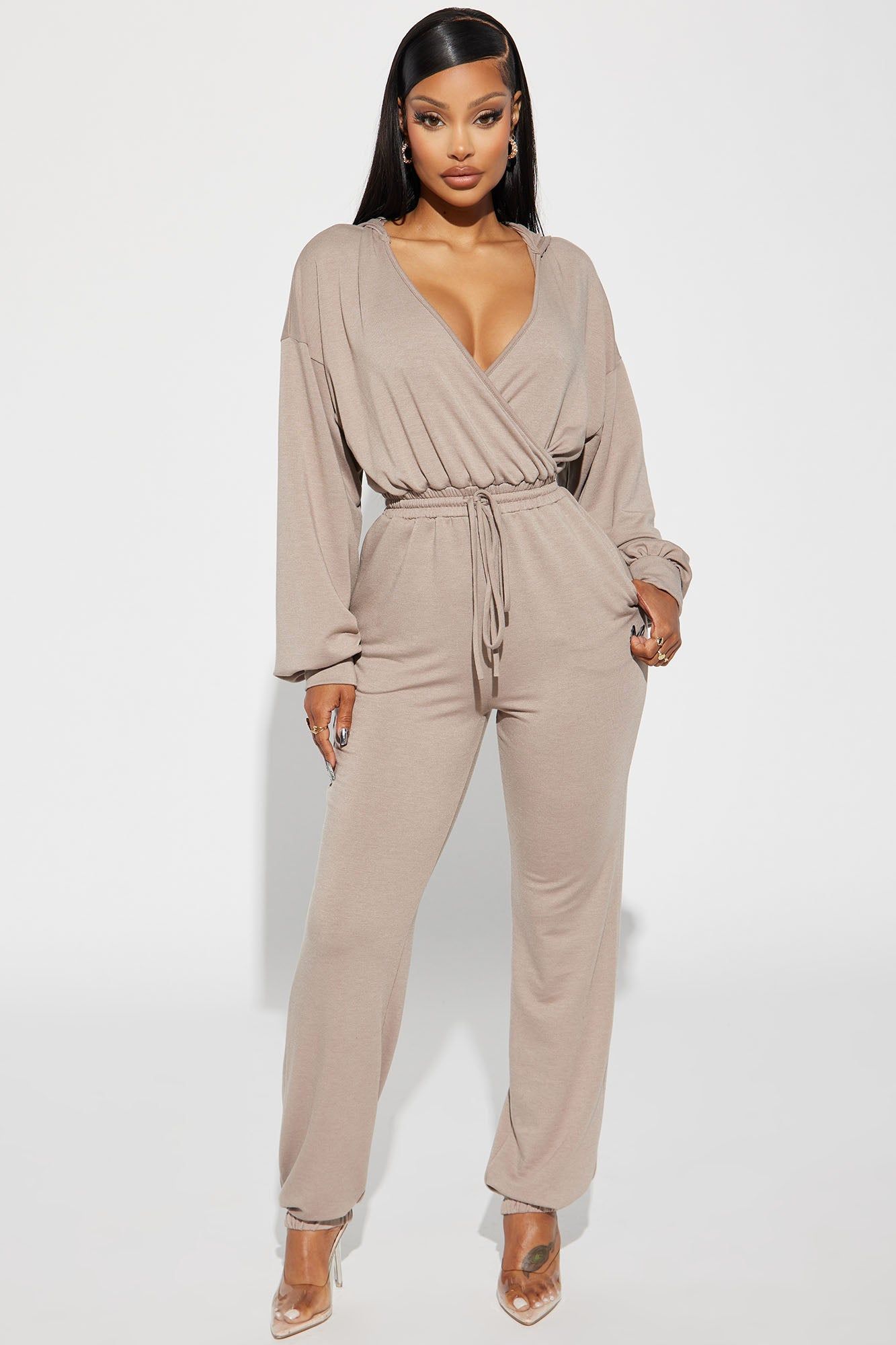 Slow Jams Jumpsuit - Mocha sold by Fashion Nova