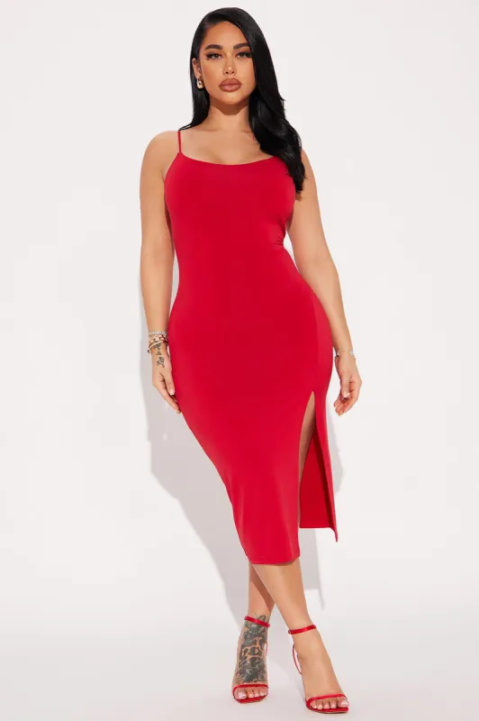 London Cami Midi Dress - Red sold by Fashion Nova
