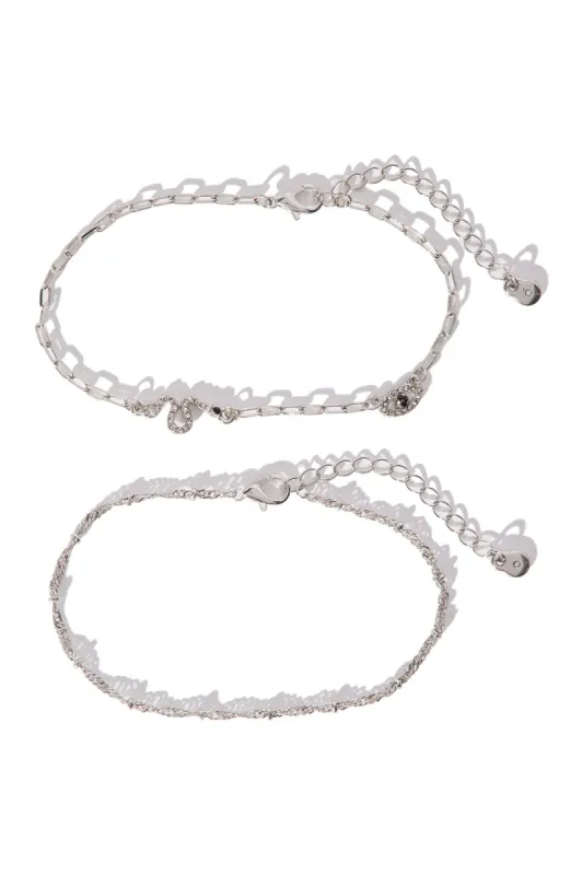 Don't Go Sneaking Around Anklet - Silver sold by Fashion Nova