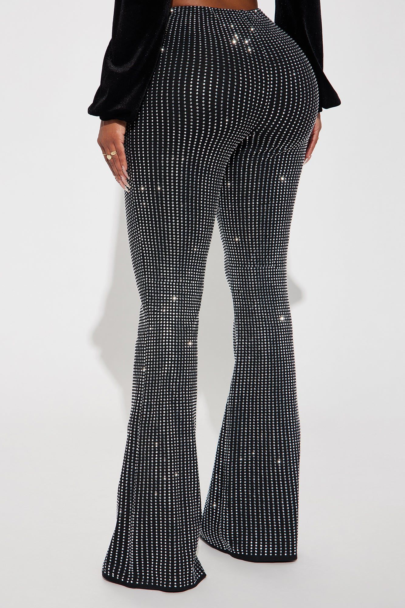 A Moment Rhinestone Flare Pant - Black sold by Fashion Nova product image thumbnail 3
