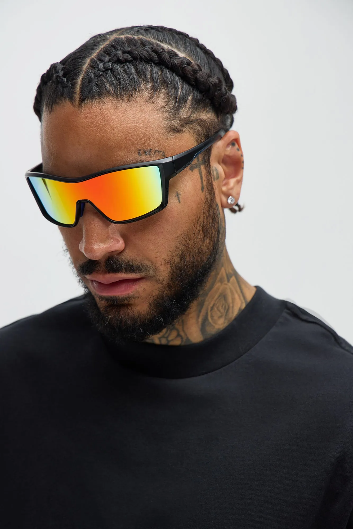 Solar Scene Sunglasses - Black/Blue sold by Fashion Nova