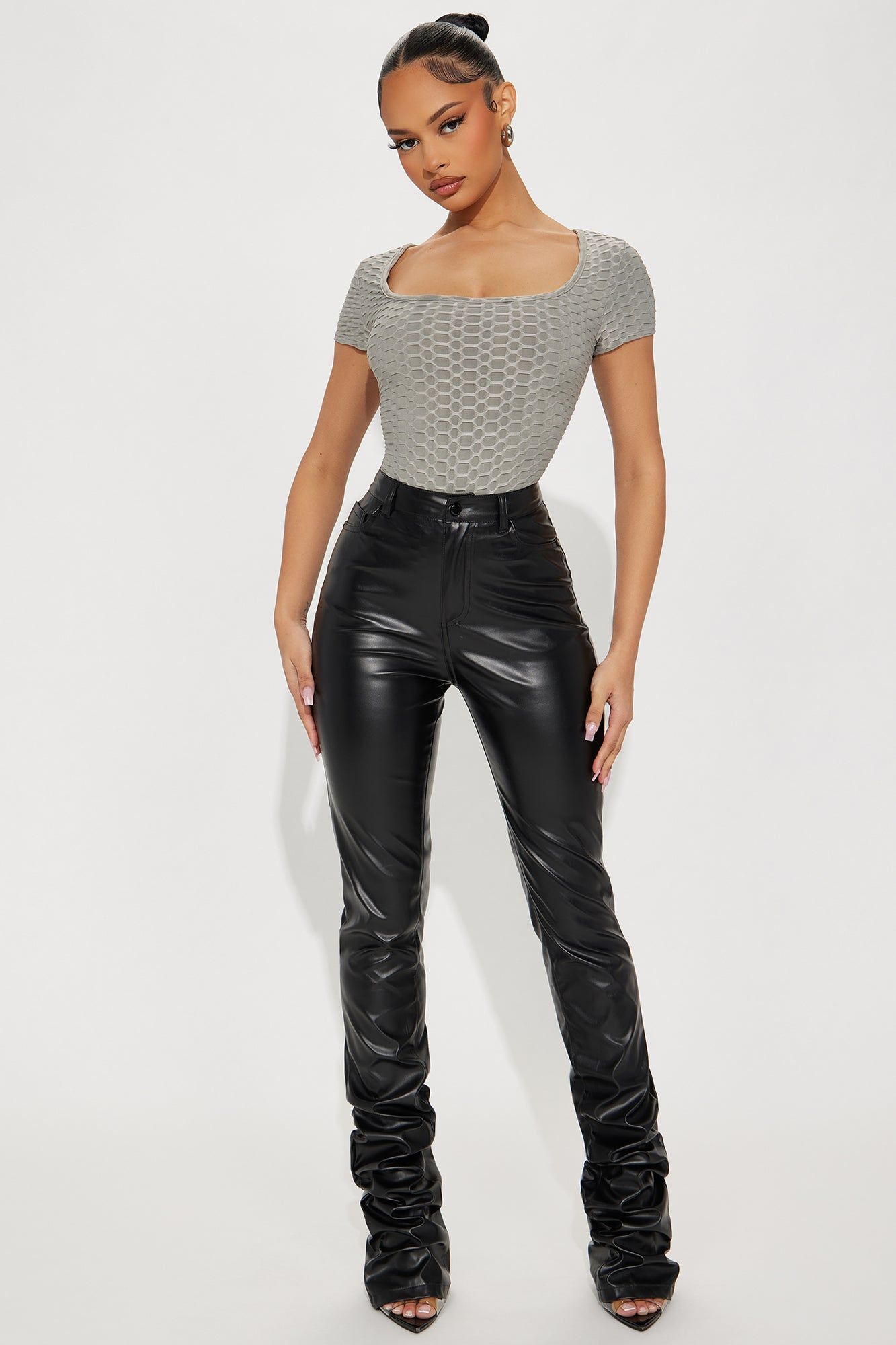Put It Down Textured Bodysuit - Stone sold by Fashion Nova product image thumbnail 2