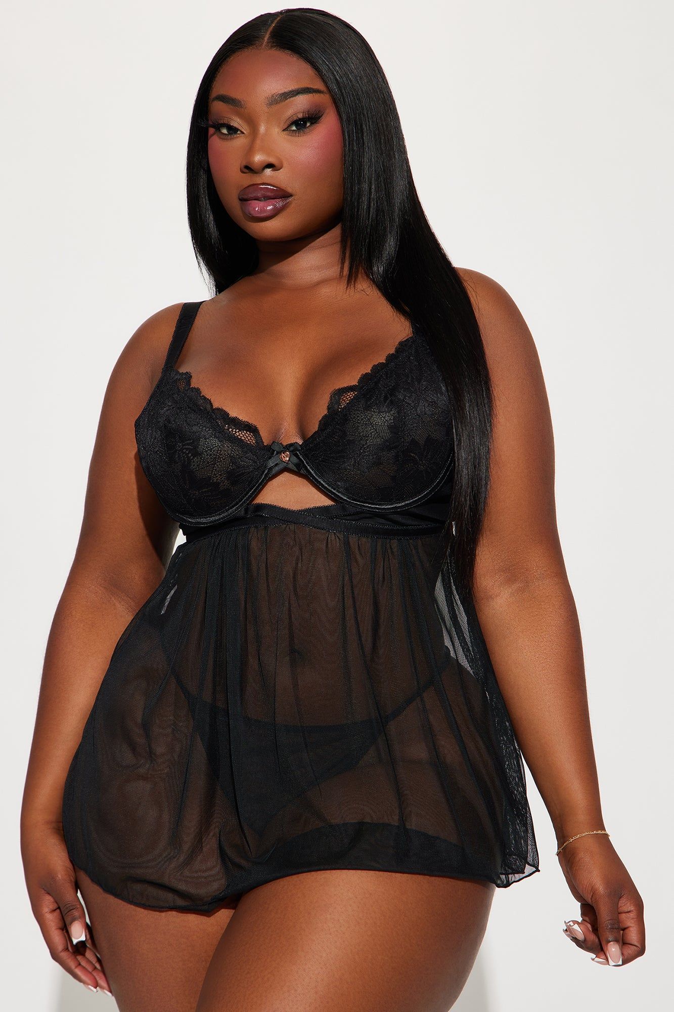 Match Made In Heaven Babydoll - Black sold by Fashion Nova