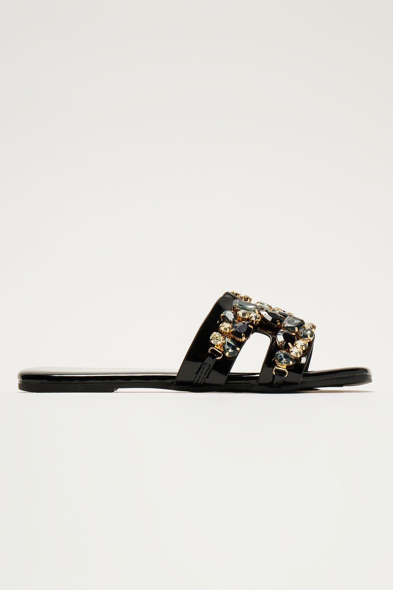 Jazzlyn Embellished Flat Sandals - Black sold by Fashion Nova product image thumbnail 2