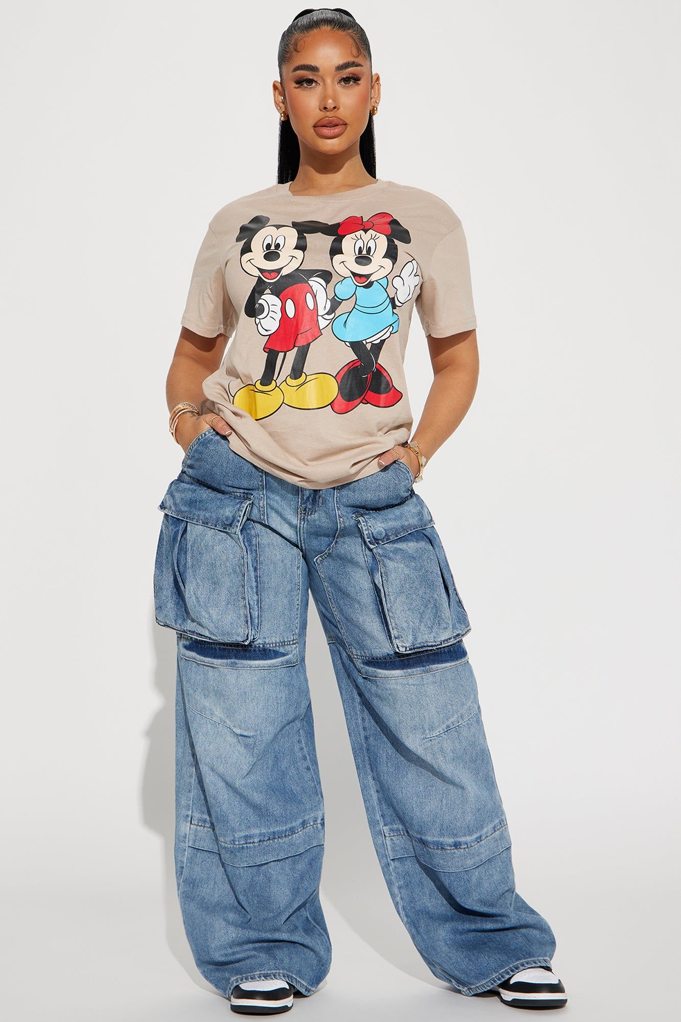 Mickey And Minnie Mouse Graphic Tee - Taupe sold by Fashion Nova product image thumbnail 2