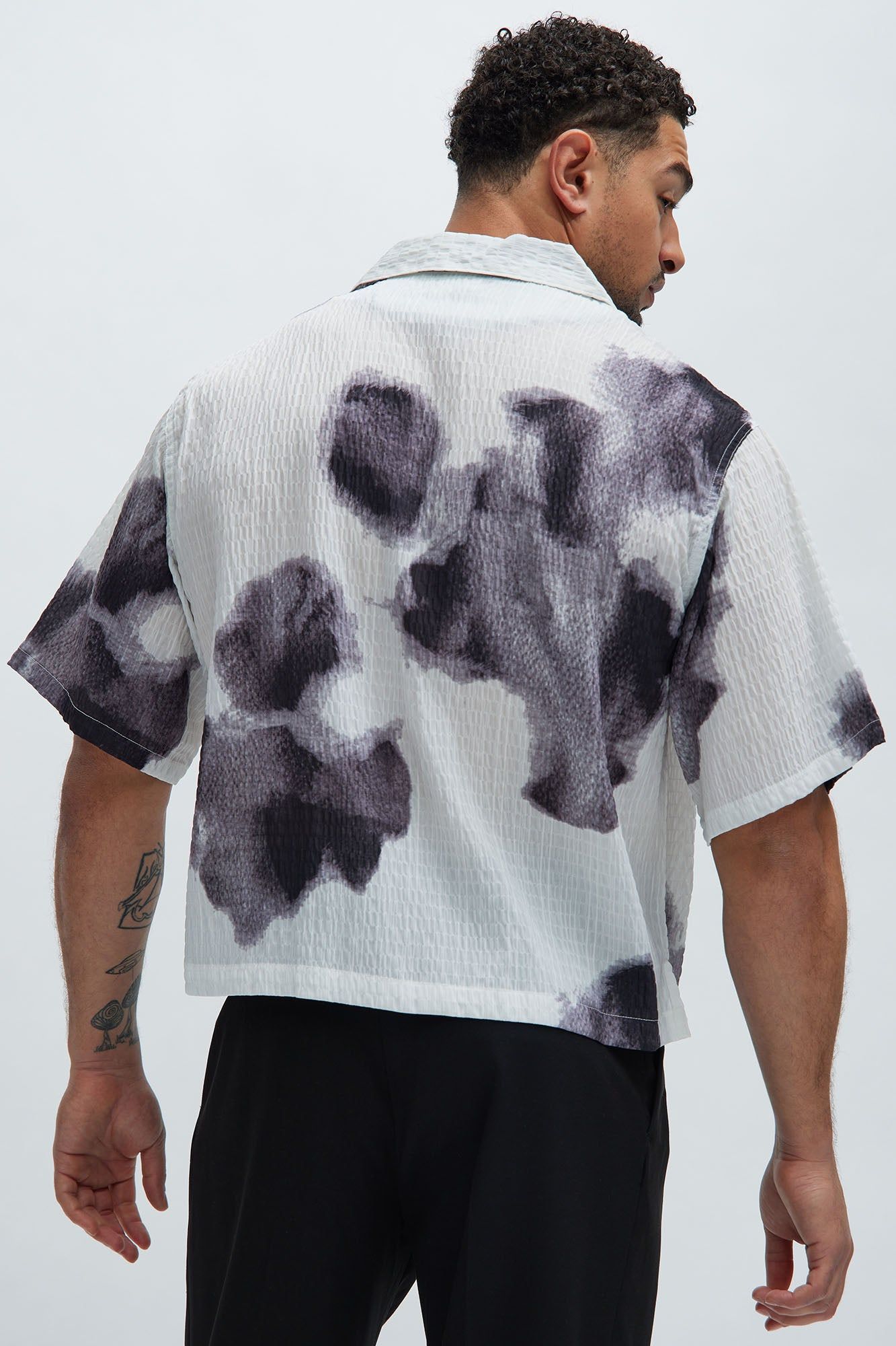 In The Smoke Button Up Shirt - White/combo sold by Fashion Nova product image thumbnail 4