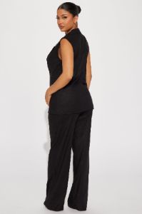 Only Necessary Vest Pant Set - Black sold by Fashion Nova