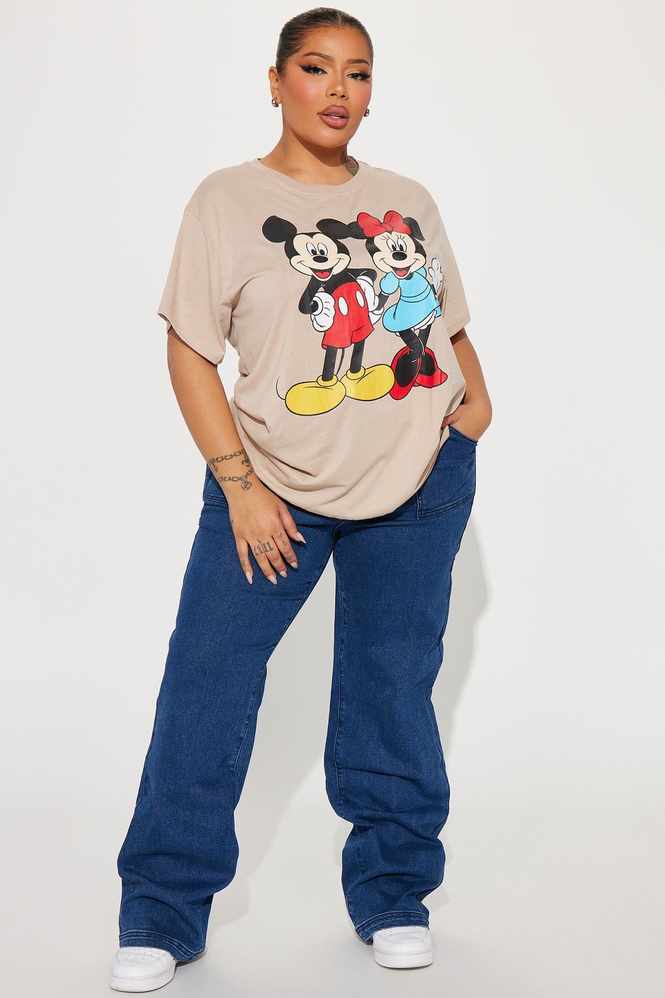 Mickey And Minnie Mouse Graphic Tee - Taupe sold by Fashion Nova product image thumbnail 5