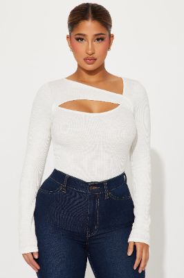 Say It Right Cut Out Top - White sold by Fashion Nova