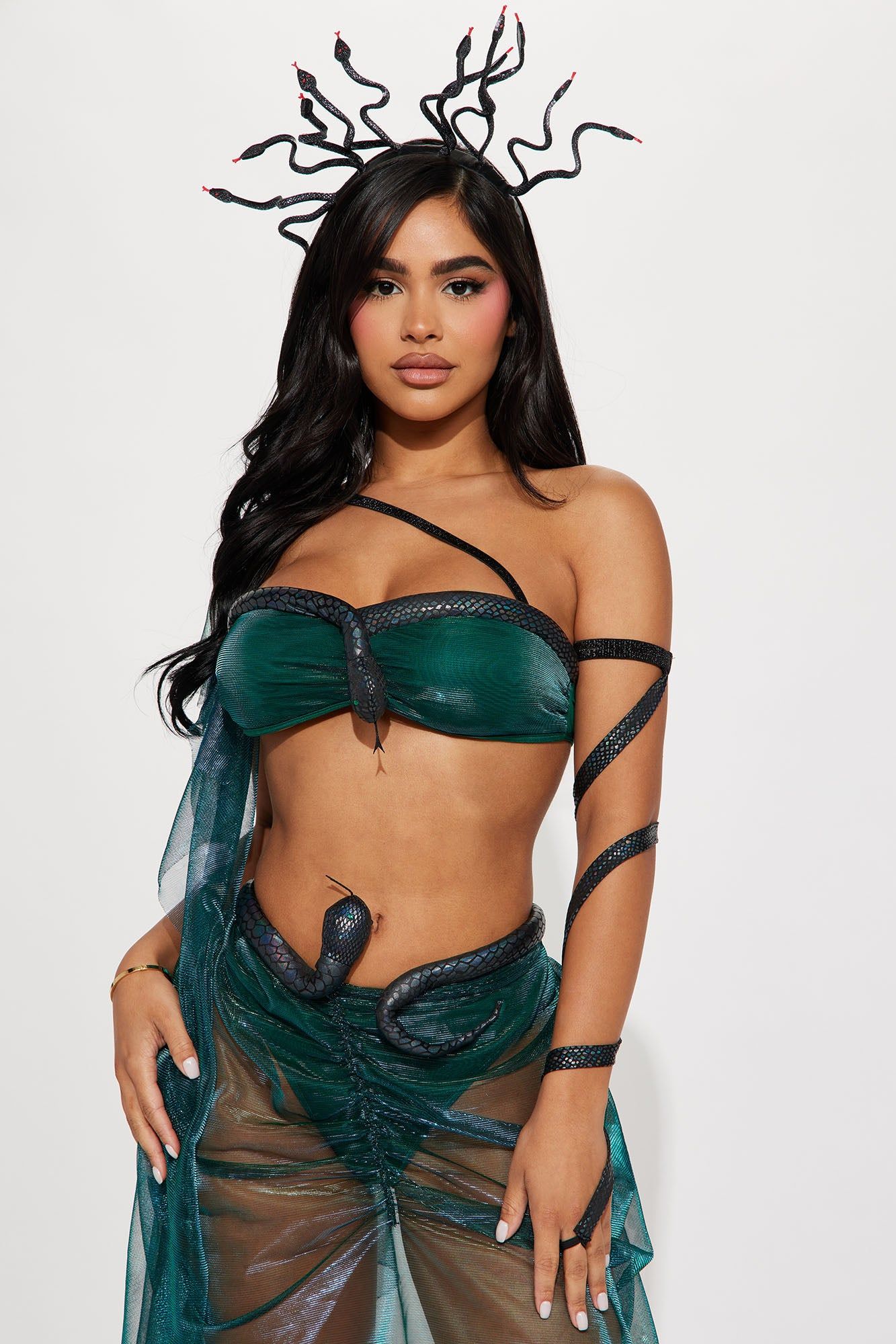 Stone Cold Goddess 4 Piece Costume Set - Green sold by Fashion Nova product image thumbnail 2