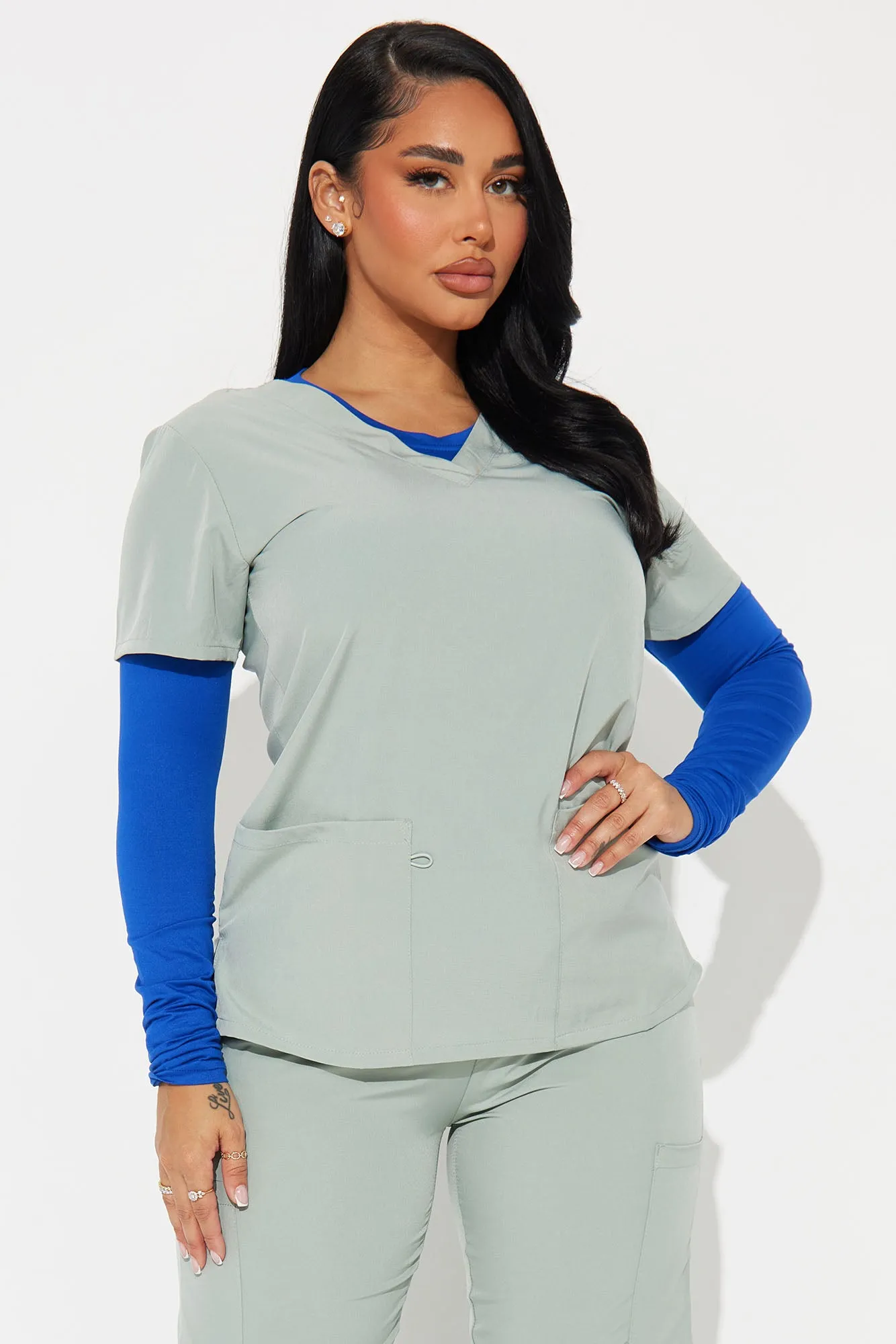 Stretch Uniform UnderScrub Shirt - Royal sold by Fashion Nova product image thumbnail 3