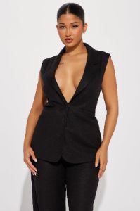 Only Necessary Vest Pant Set - Black sold by Fashion Nova
