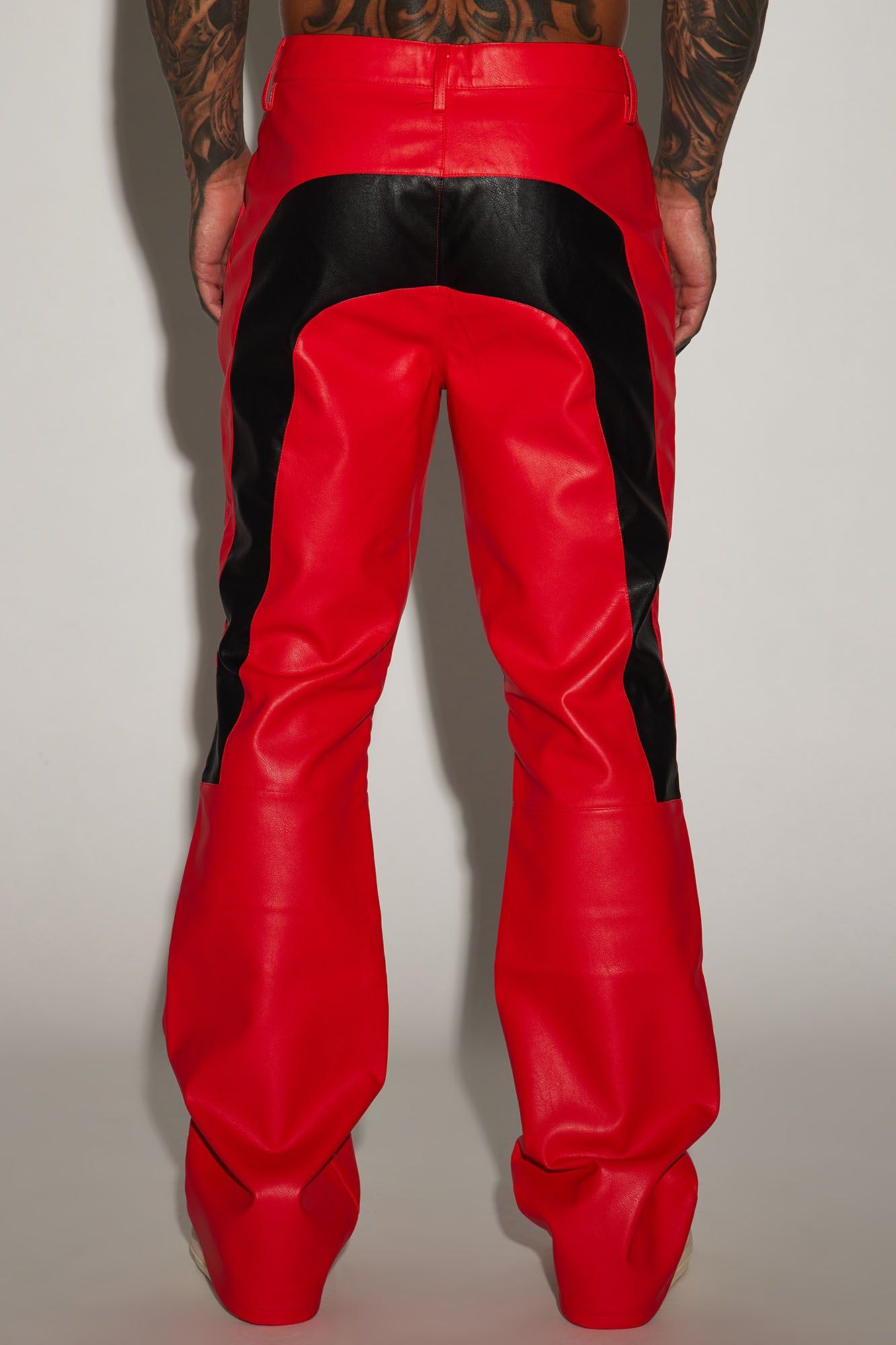 Dakota Faux Leather Moto Pants - Red/combo sold by Fashion Nova product image thumbnail 5
