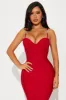 Victoria Bandage Midi Dress - Red sold by Fashion Nova