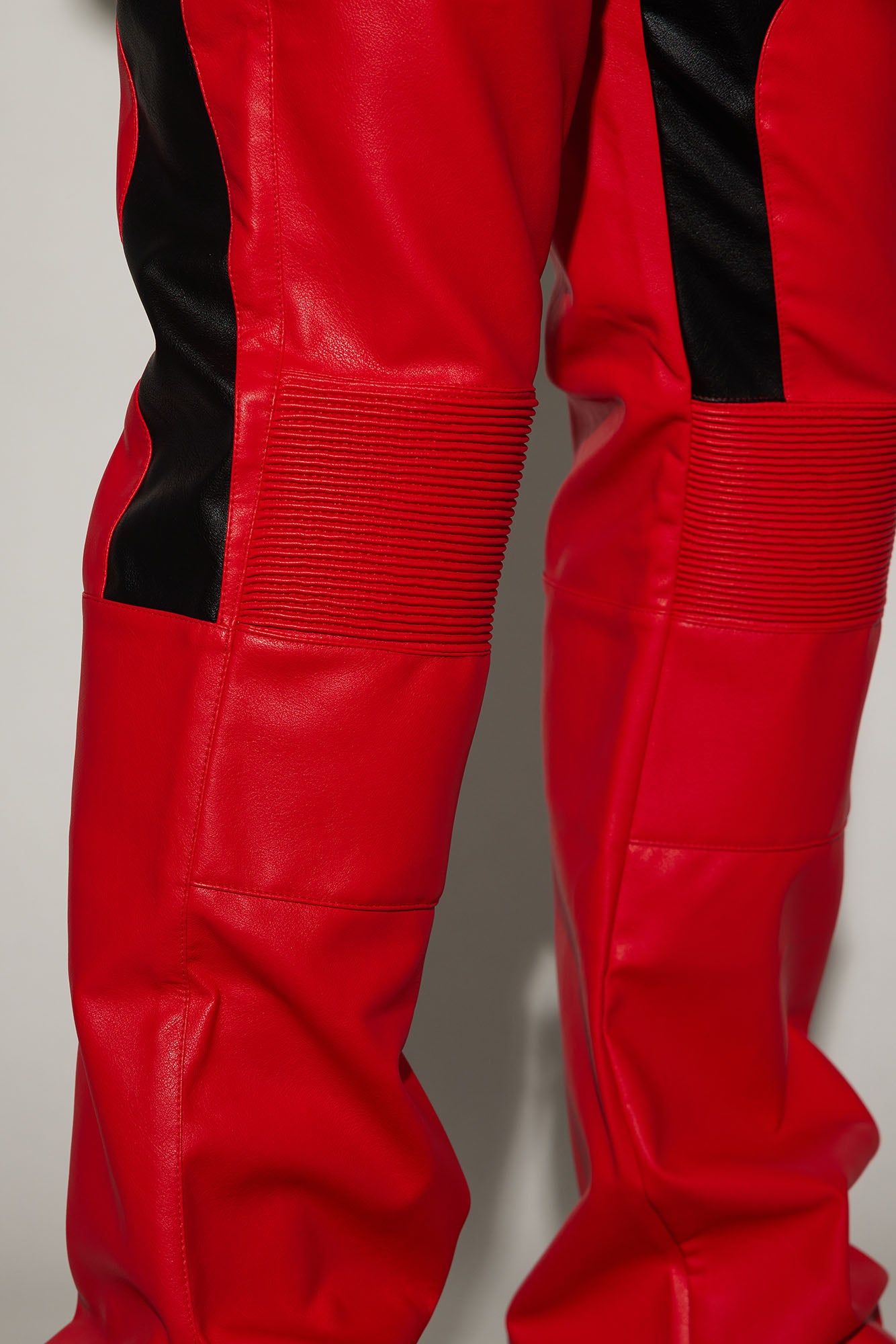 Dakota Faux Leather Moto Pants - Red/combo sold by Fashion Nova product image thumbnail 4