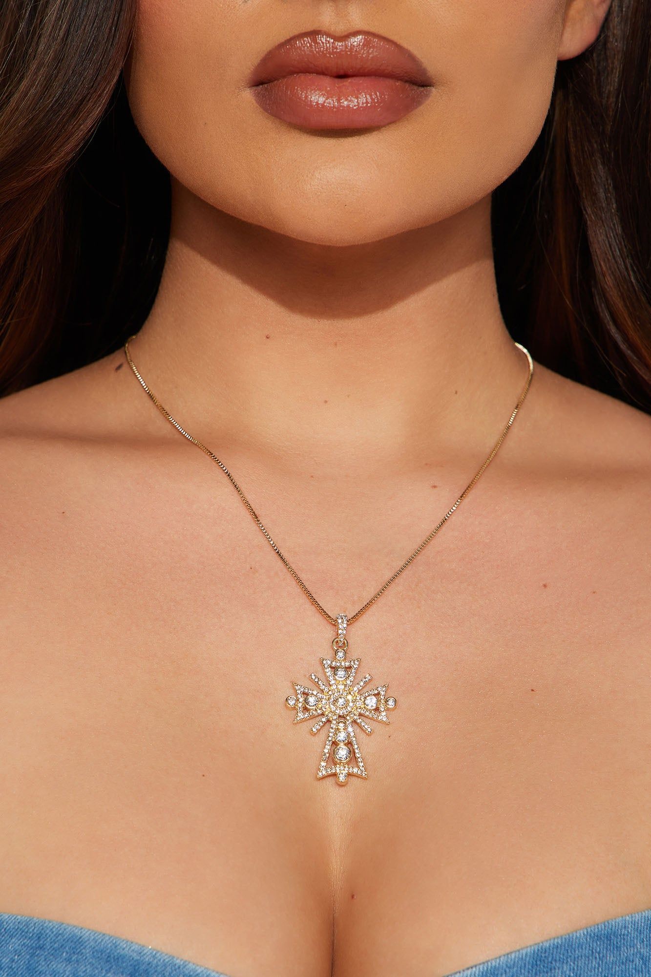 Most Precious Cross Necklace - Gold sold by Fashion Nova