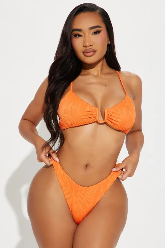 Summer Cool Textured Bralette 2 Piece Bikini - Orange sold by Fashion Nova