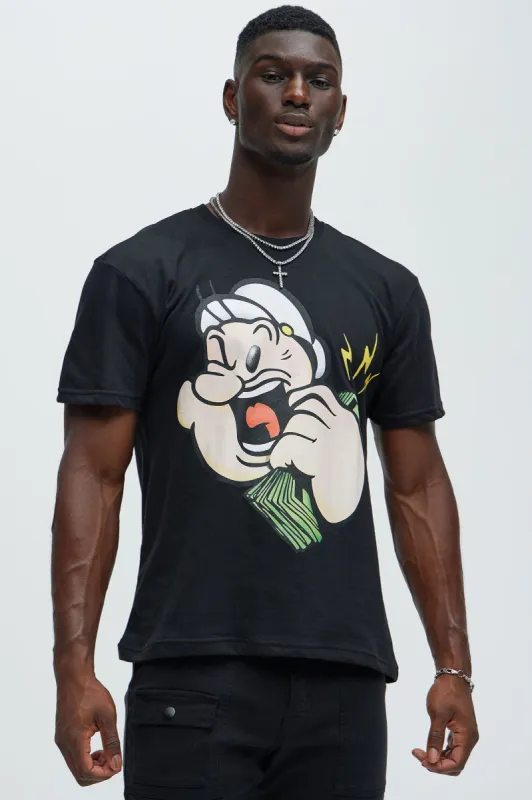 Popeye Money Talk Short Sleeve Tee - Black sold by Fashion Nova