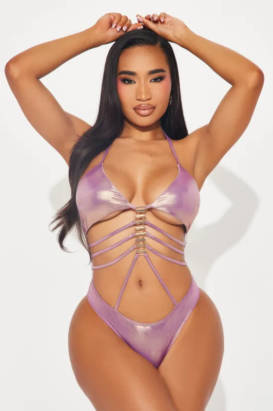 Hot Desire Metallic Hardware 1 Piece Swimsuit - Gold/combo sold by Fashion Nova