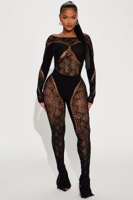 Love Me Harder Seamless Jumpsuit - Black sold by Fashion Nova