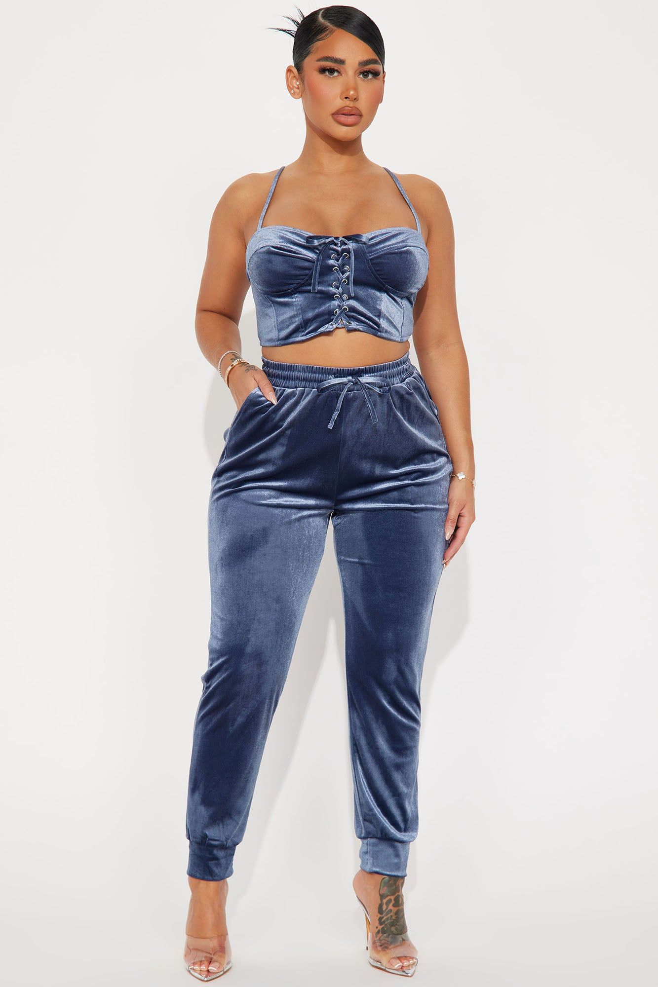 Down With You Jogger Set - Blue sold by Fashion Nova