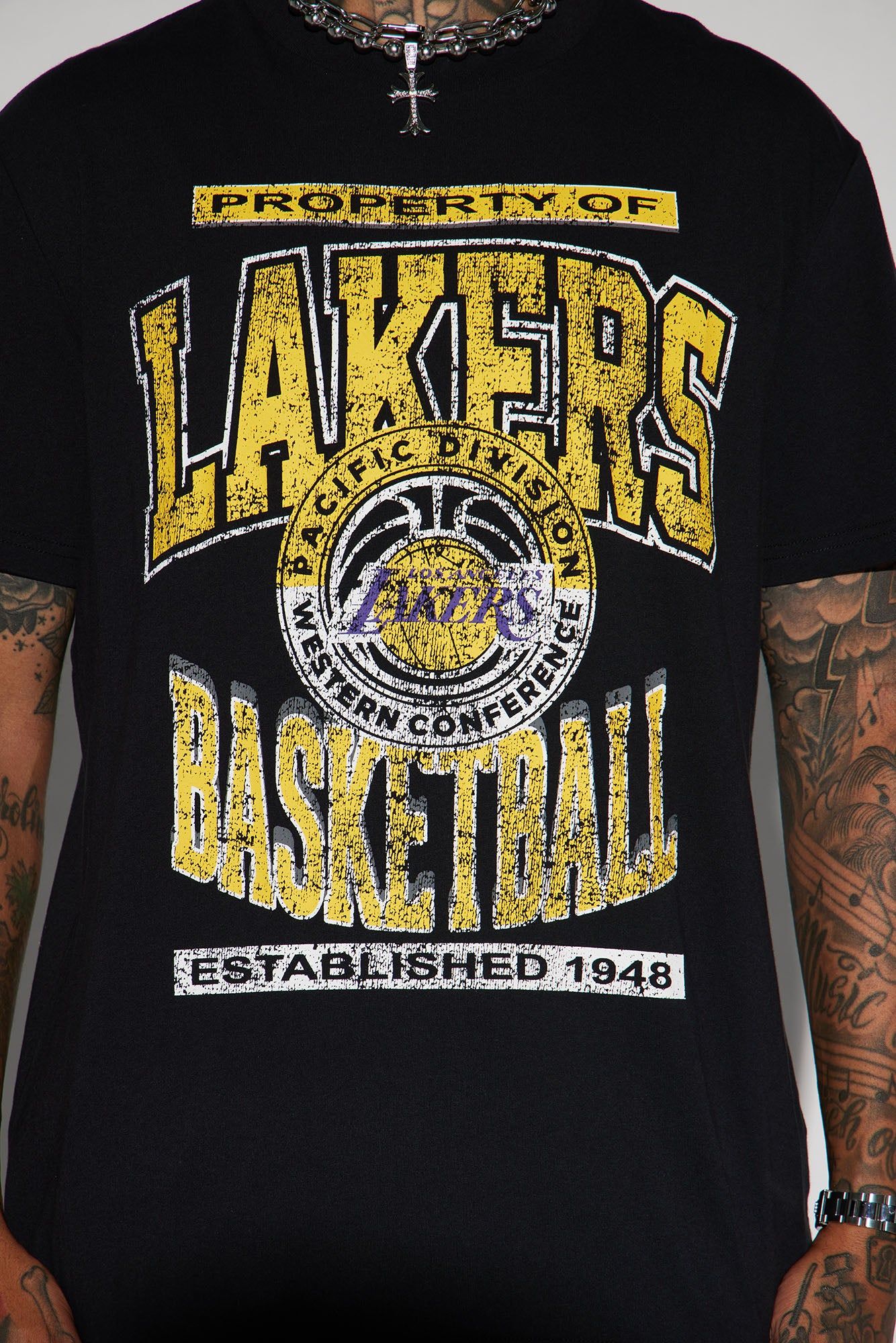 Lakers Zone Defense Short Sleeve Tee - Black sold by Fashion Nova product image thumbnail 4