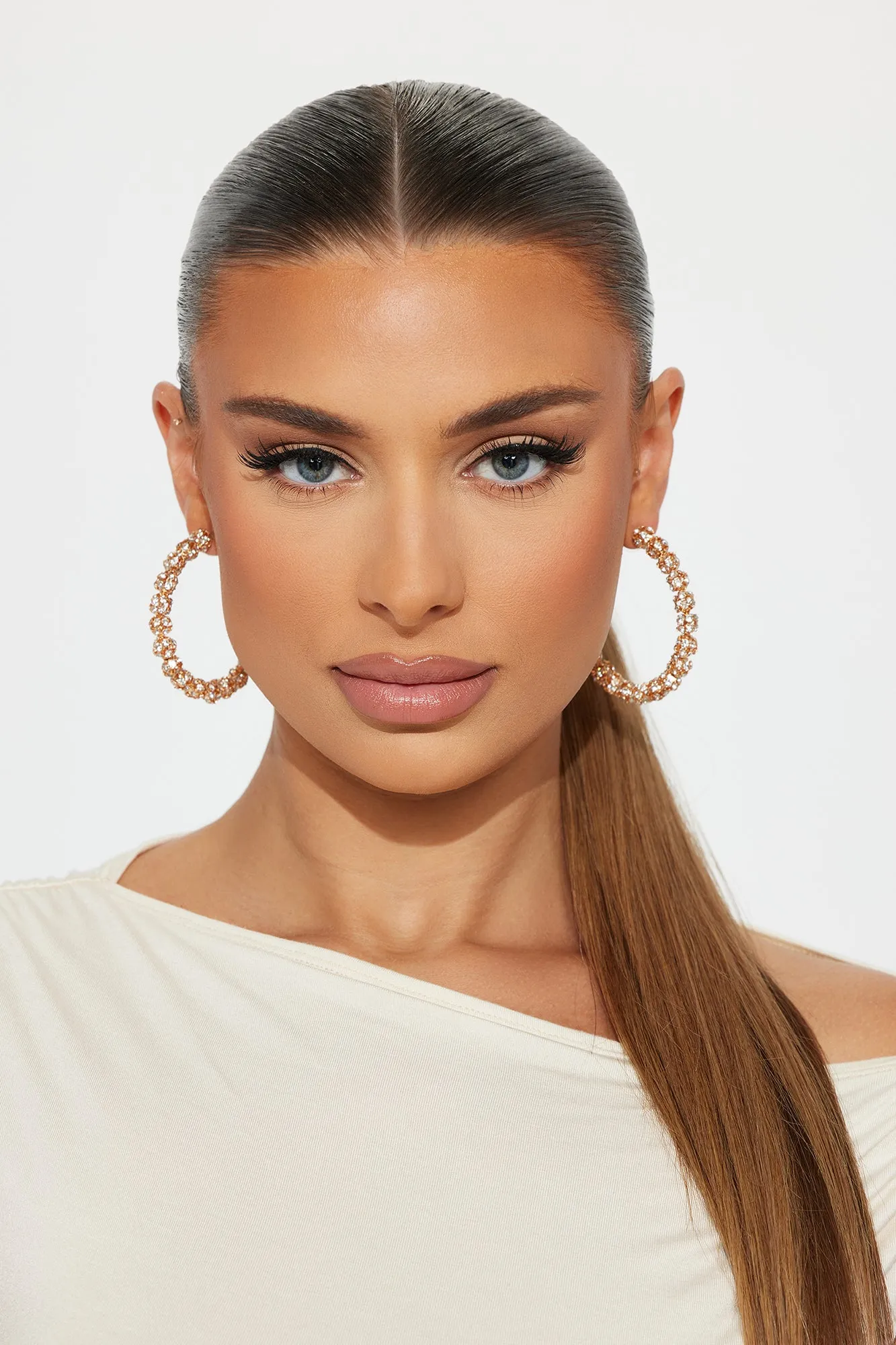 Ballin Ain't Easy Hoop Earrings - Gold sold by Fashion Nova product image thumbnail 2
