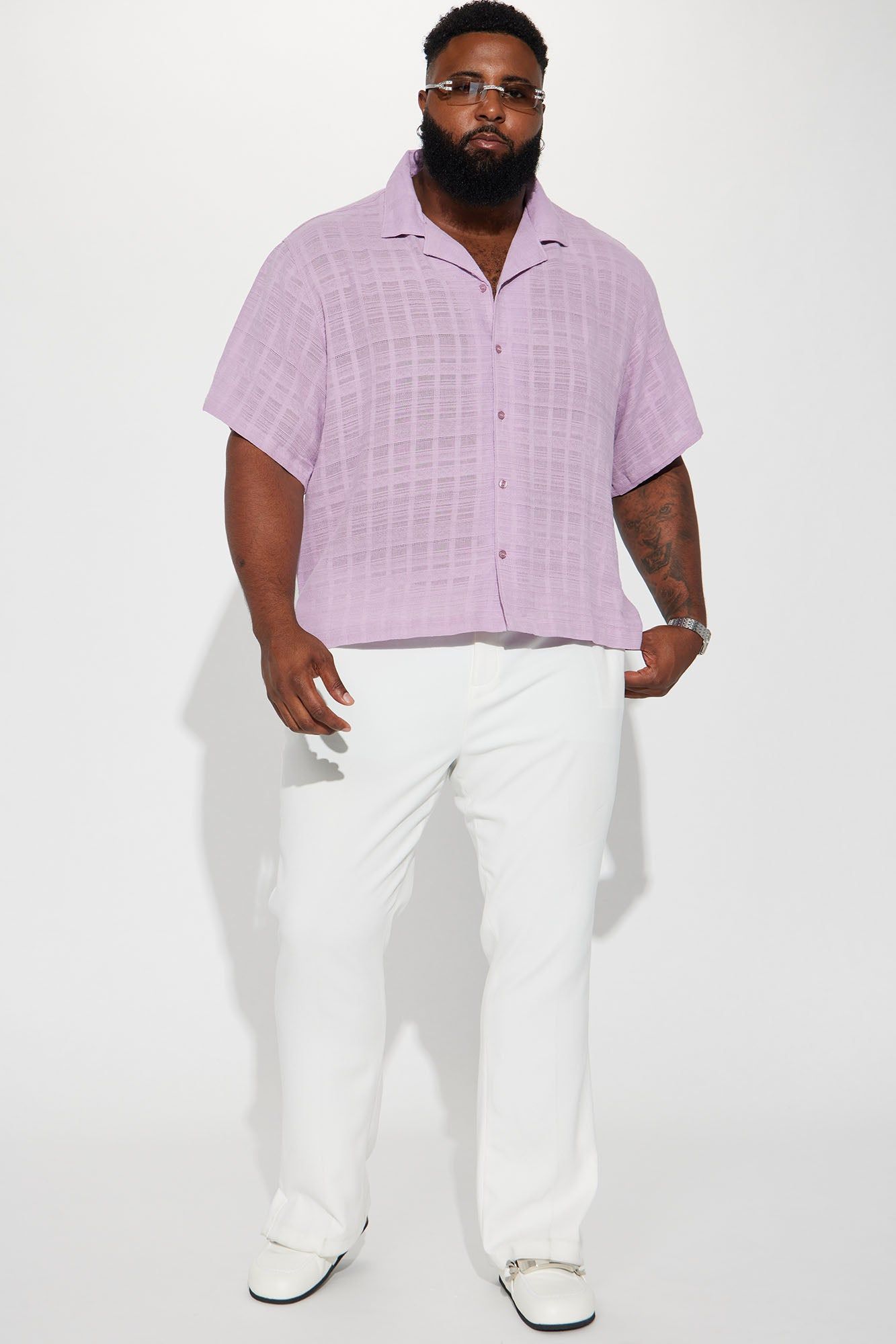 Rough Edge Textured Button Up Shirt - Lavender sold by Fashion Nova product image thumbnail 2
