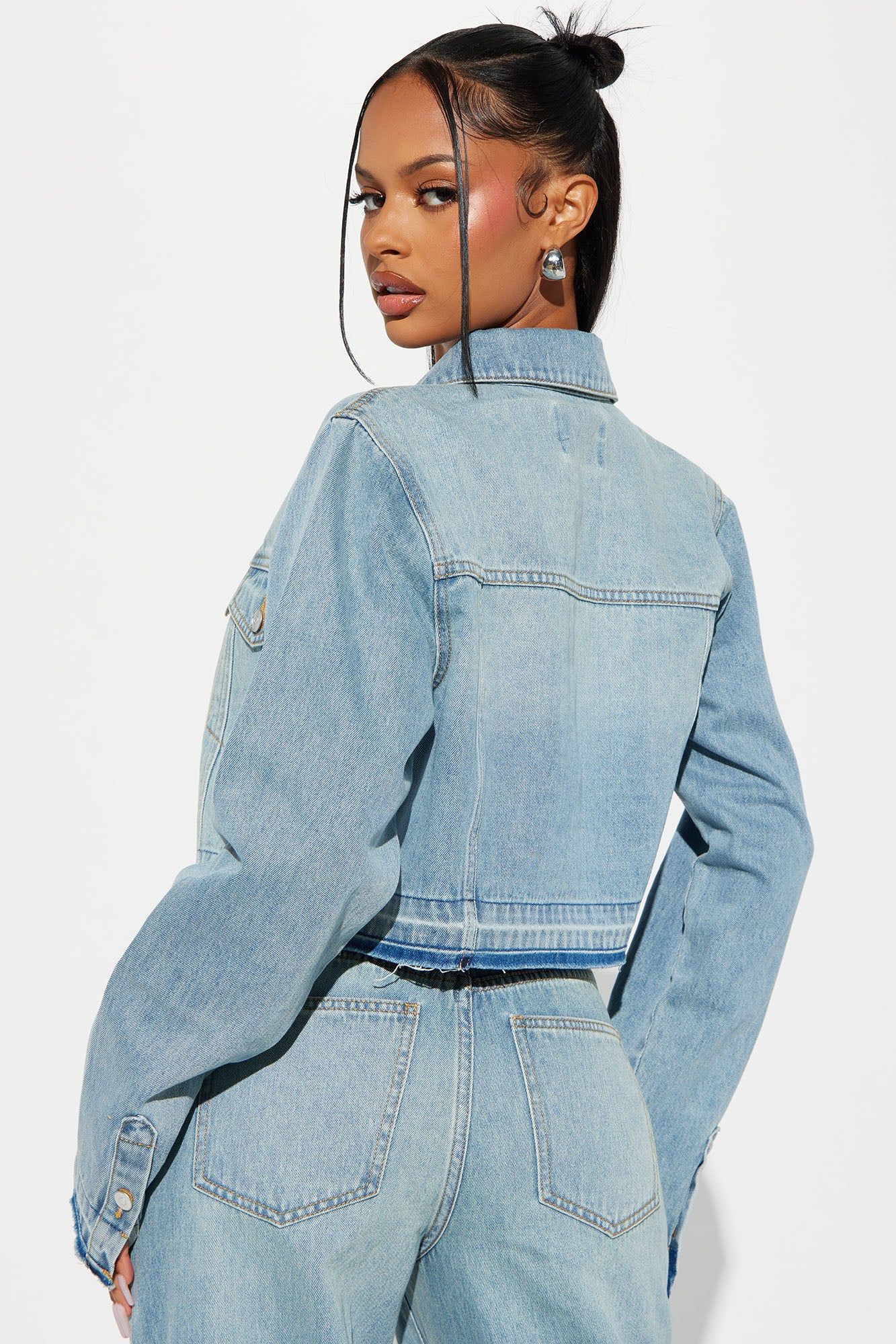 Sweet Release Tinted Denim Trucker Jacket - Light Wash sold by Fashion Nova product image thumbnail 3