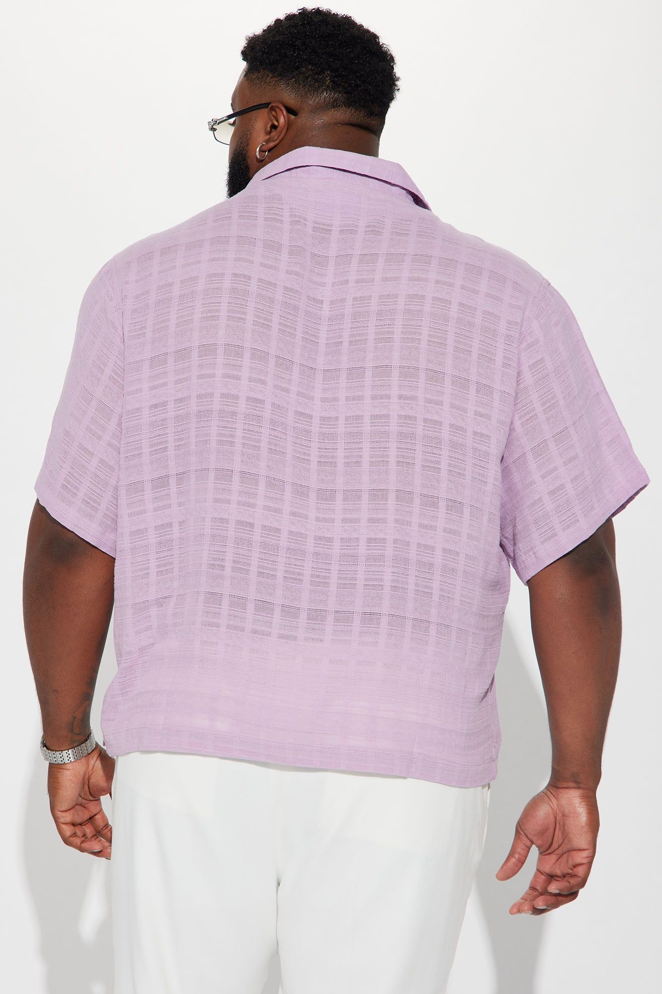 Rough Edge Textured Button Up Shirt - Lavender sold by Fashion Nova product image thumbnail 3