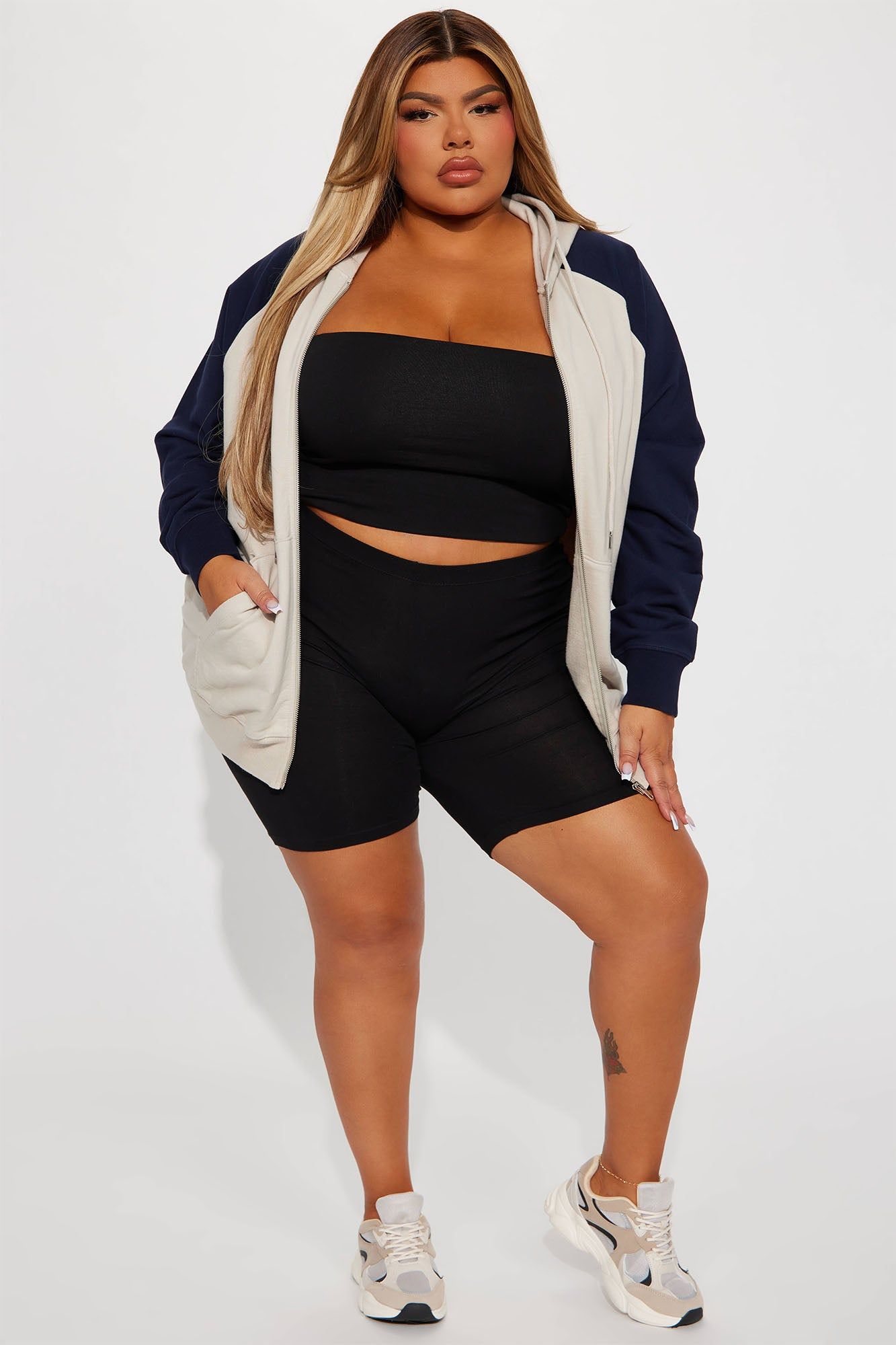 Wrenley Lounge Colorblock Oversize Hoodie - Taupe/combo sold by Fashion Nova product image thumbnail 5