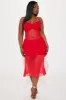 Can't Forget Me Mesh Midi Dress - Red sold by Fashion Nova