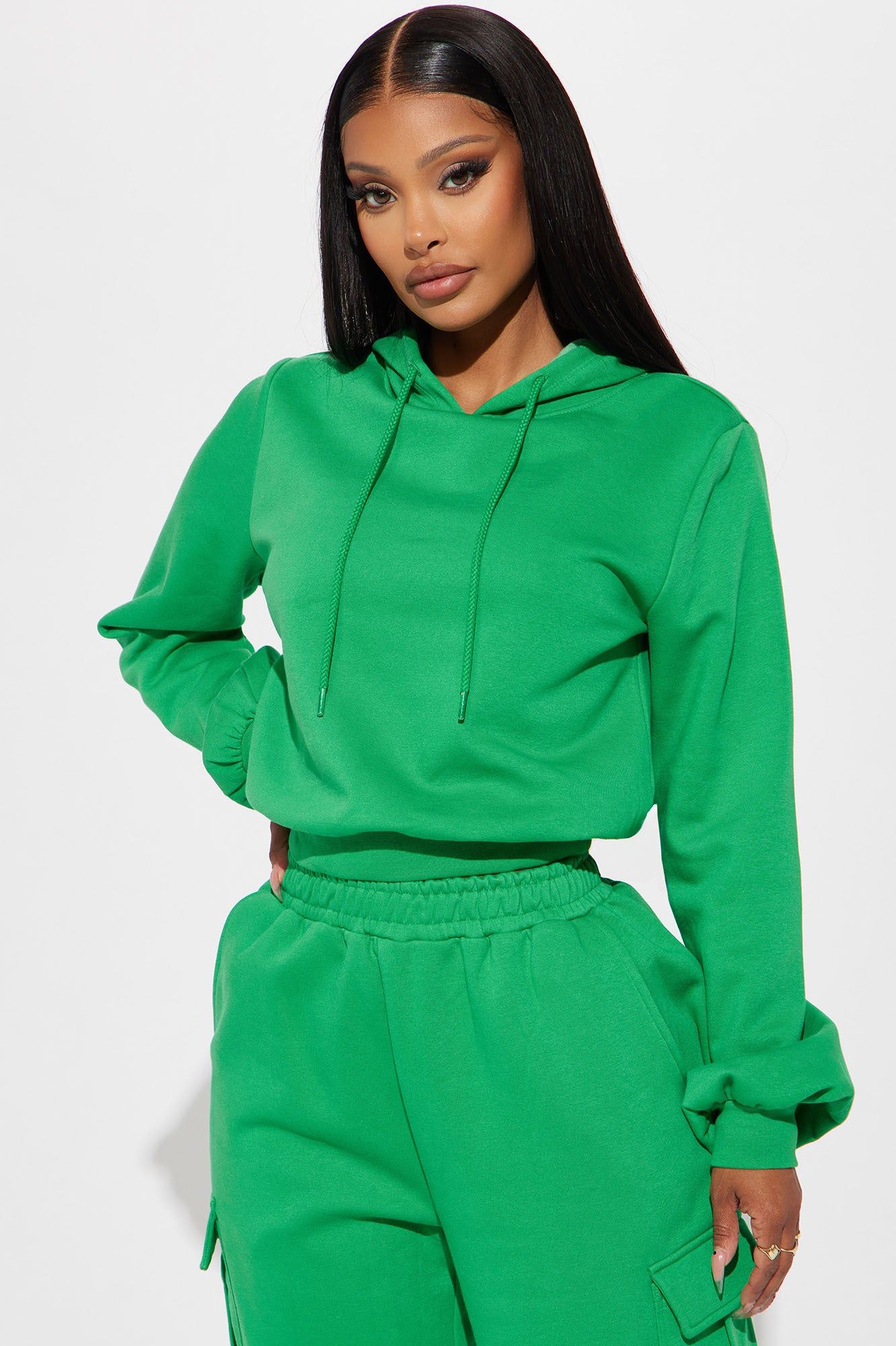 Easy Going Lounge Hoodie - Green sold by Fashion Nova