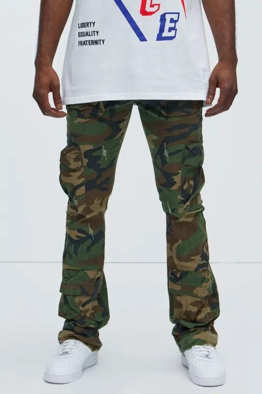 パンツ LUV IS TRUE FS BOOTSCUT POCKET CARGO PANTSCAMO Contrast Bootcut Cargo Pants - Woodland Camo | Parallel