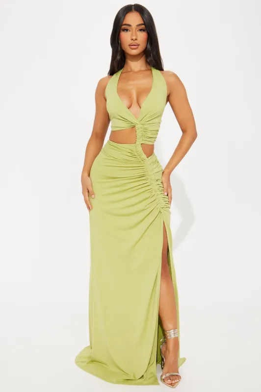 Classic And Fantastic Maxi Dress - Chartreuse sold by Fashion Nova
