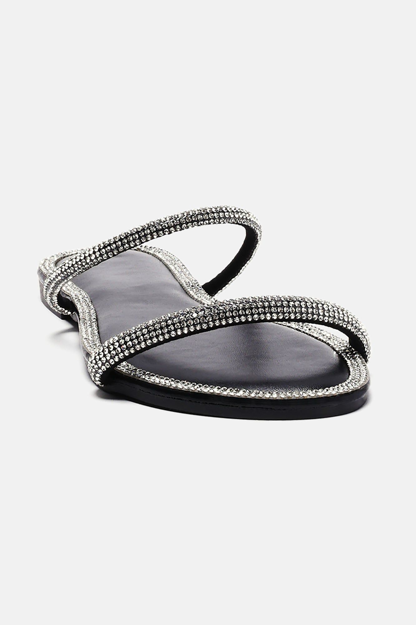 Juliet Embellished Double Strap Sandals - Black sold by Fashion Nova product image thumbnail 3