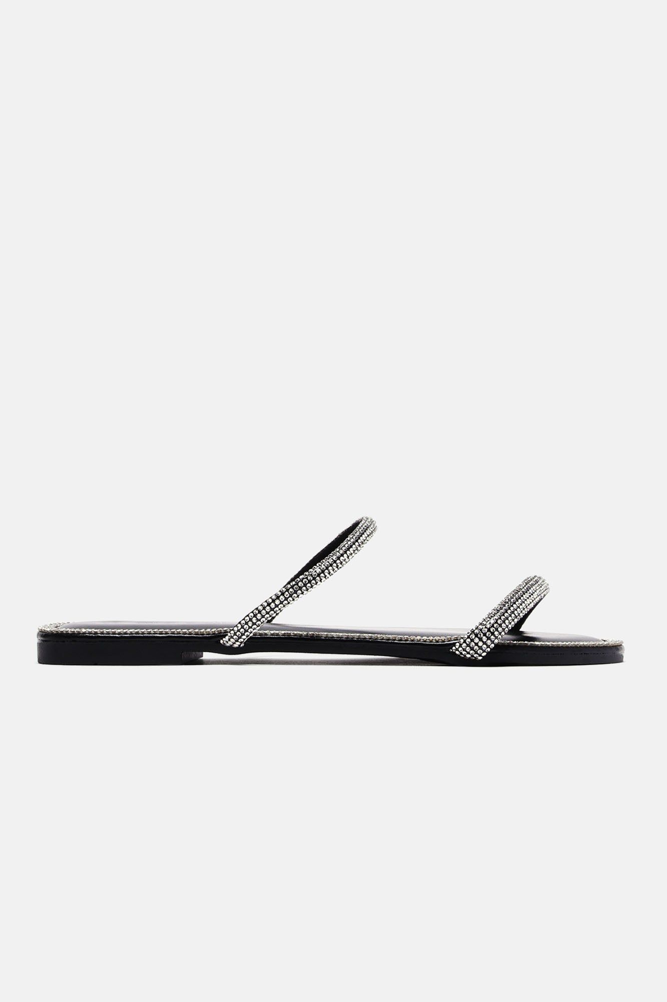 Juliet Embellished Double Strap Sandals - Black sold by Fashion Nova product image thumbnail 5