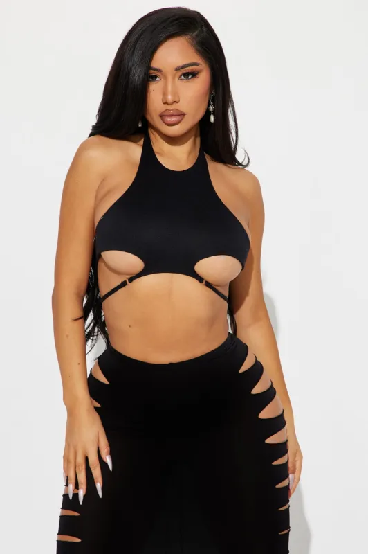 Bad Behavior Super Cropped Tank Top - Black sold by Fashion Nova